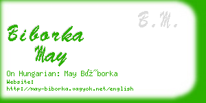 biborka may business card